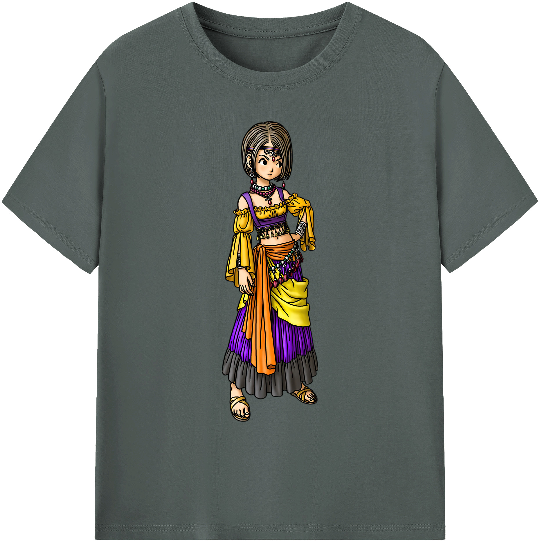 （画像用） ドラゴンクエスト Doragon Kuesuto Dragon Quest 綿100％ メンズ半袖Tシャツ｜肌触りやわらか＆通気性